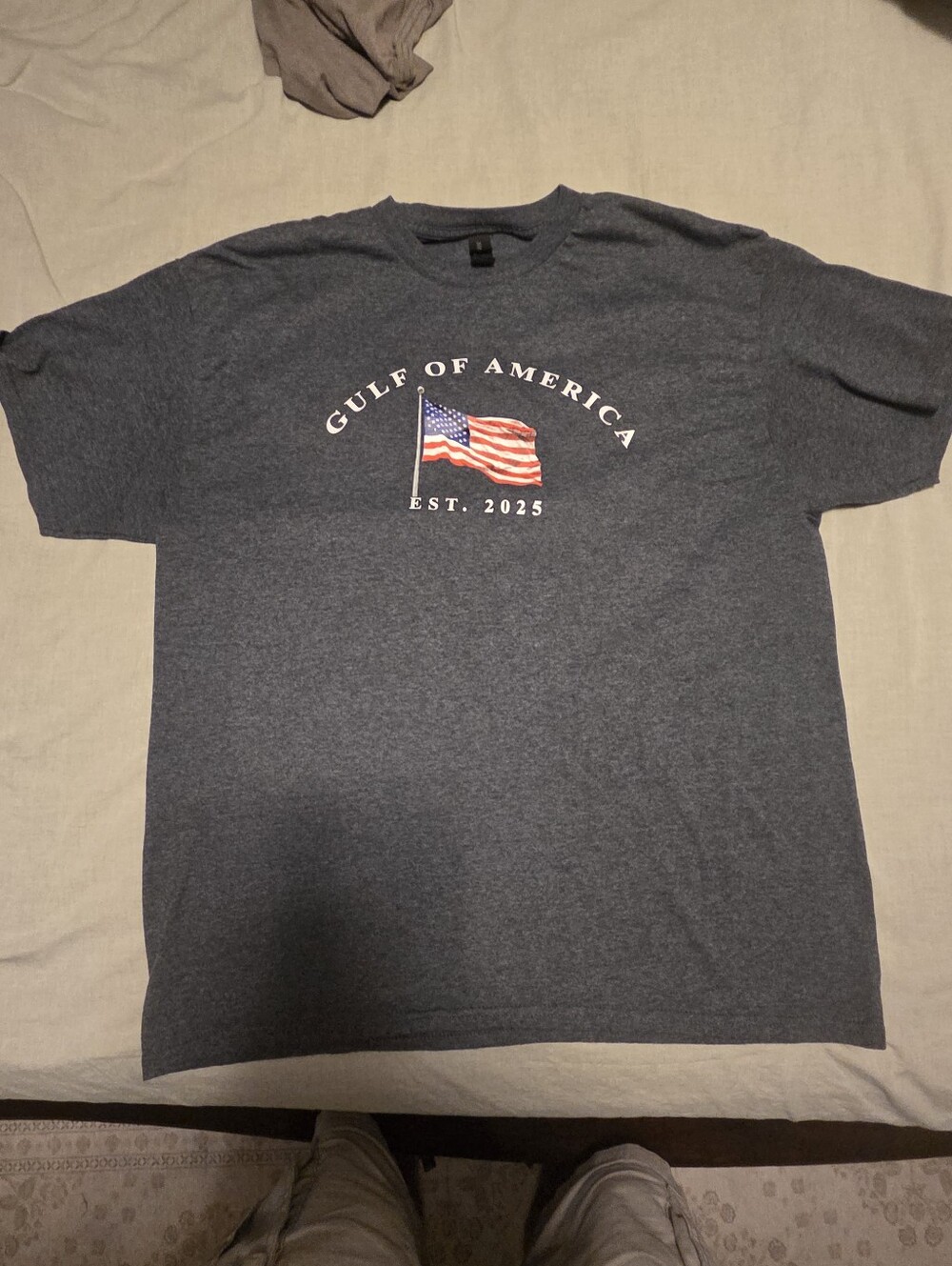 Men's Heather Navy Graphic Tee - Flag Design